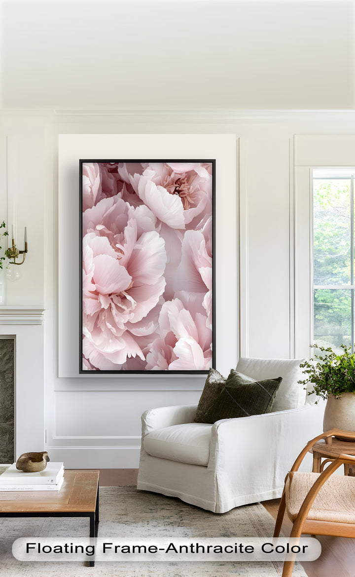Blushing Petal Bloom – Soft Pink Peony Flower Oil Painting