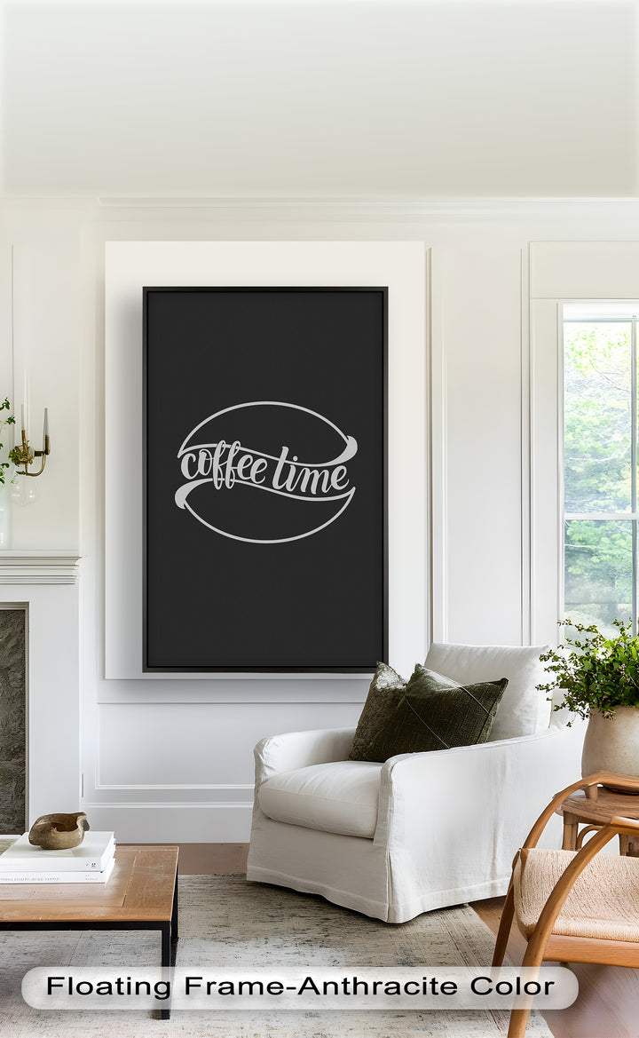 Modern Coffee Time Typography – Minimalist Oil Painting