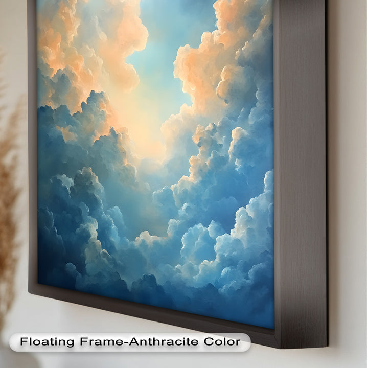 Majestätische Wolkenlandschaft mit ätherischem Glanz – Ölgemälde „Ruhiger Himmel“