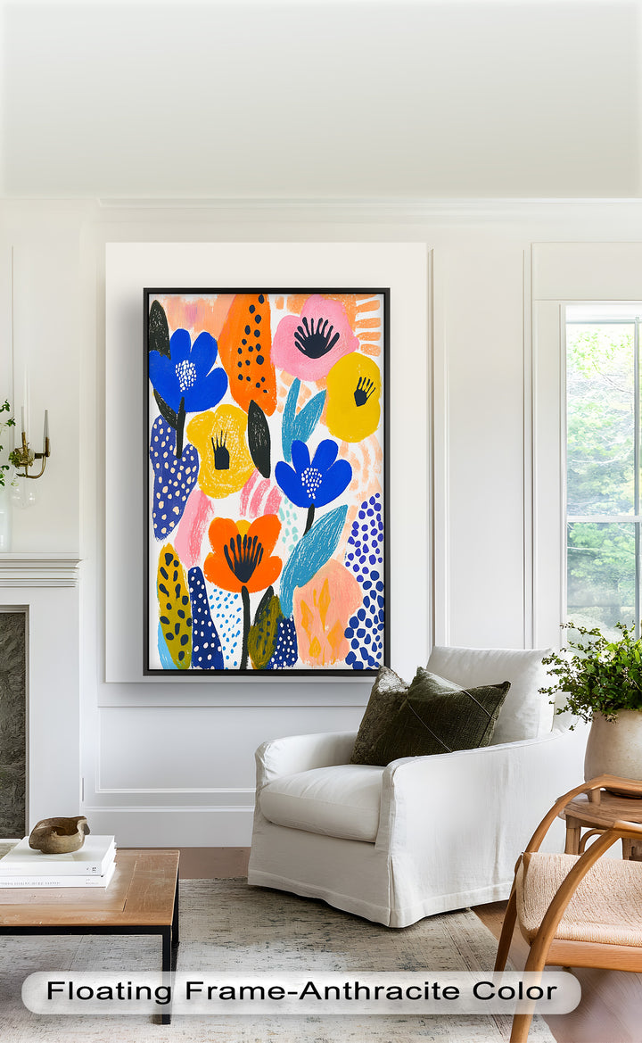 Bold Blooms in Boho Garden – Fauvist Floral Oil Painting