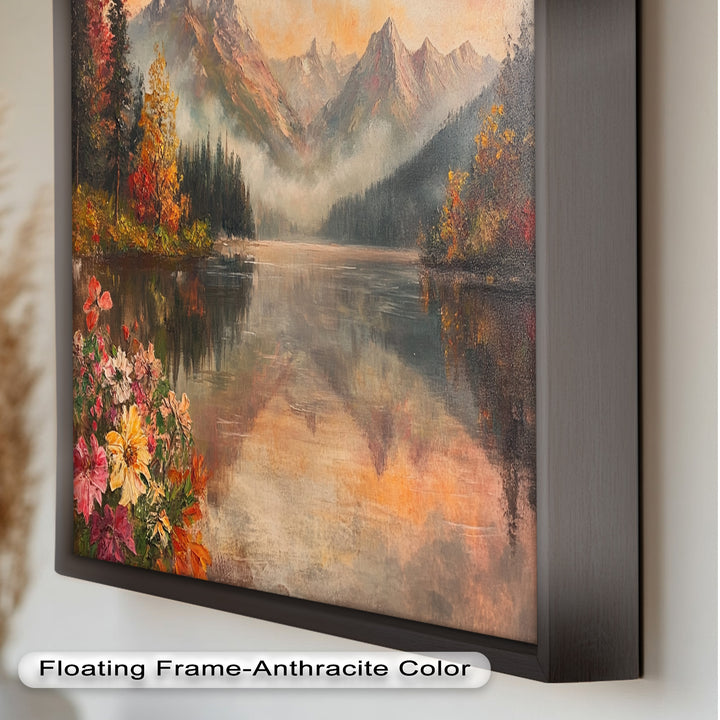 Mountain Lake in Autumn – Serene Seasonal Oil Painting