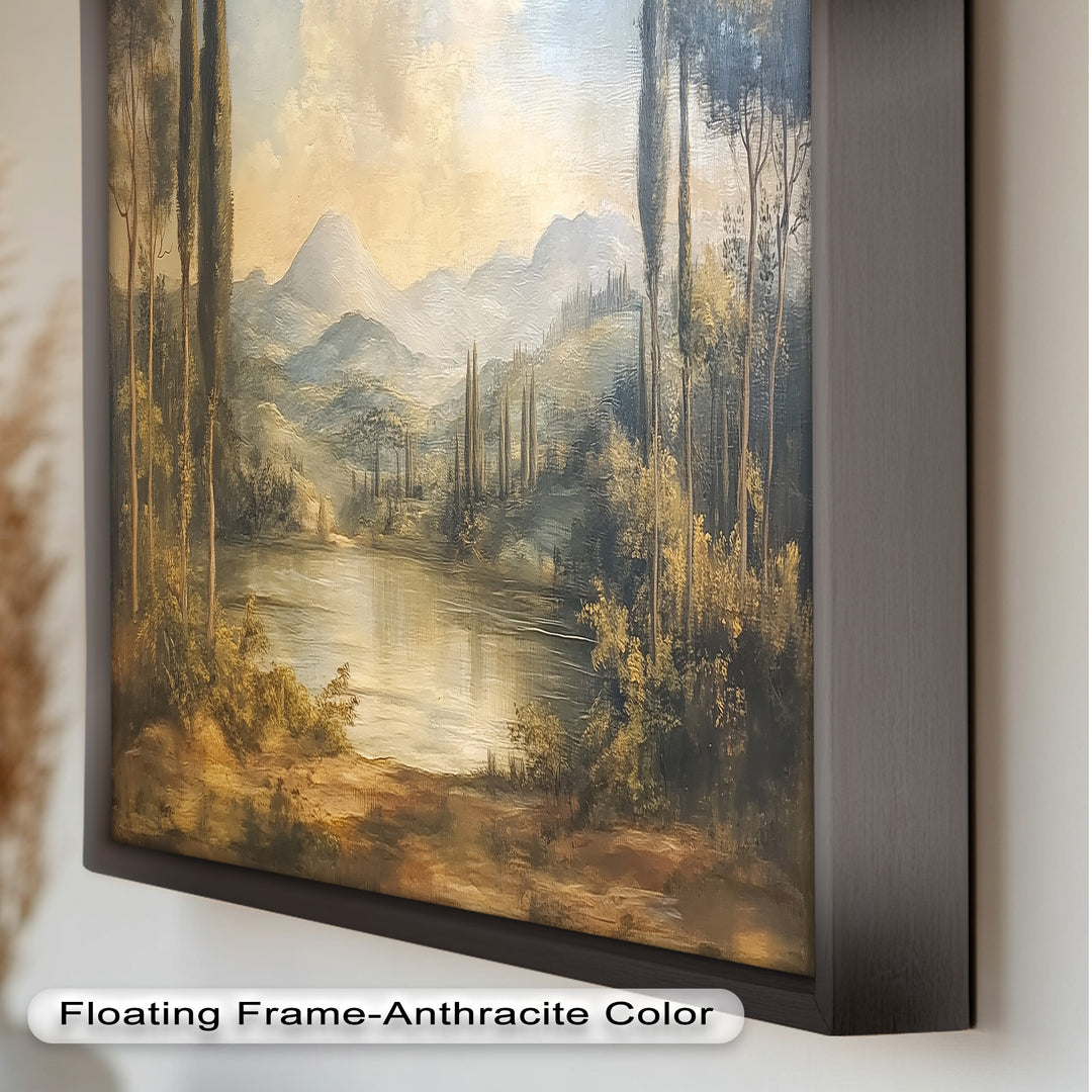 Lake Landscape Wall Art – Classic Nature Oil Painting