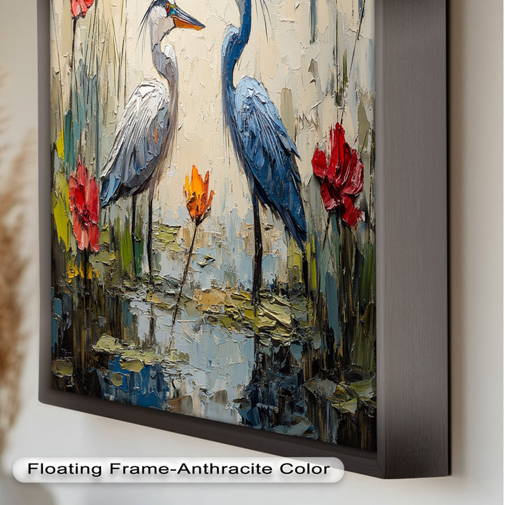 Pair of Herons – Animal Oil Painting