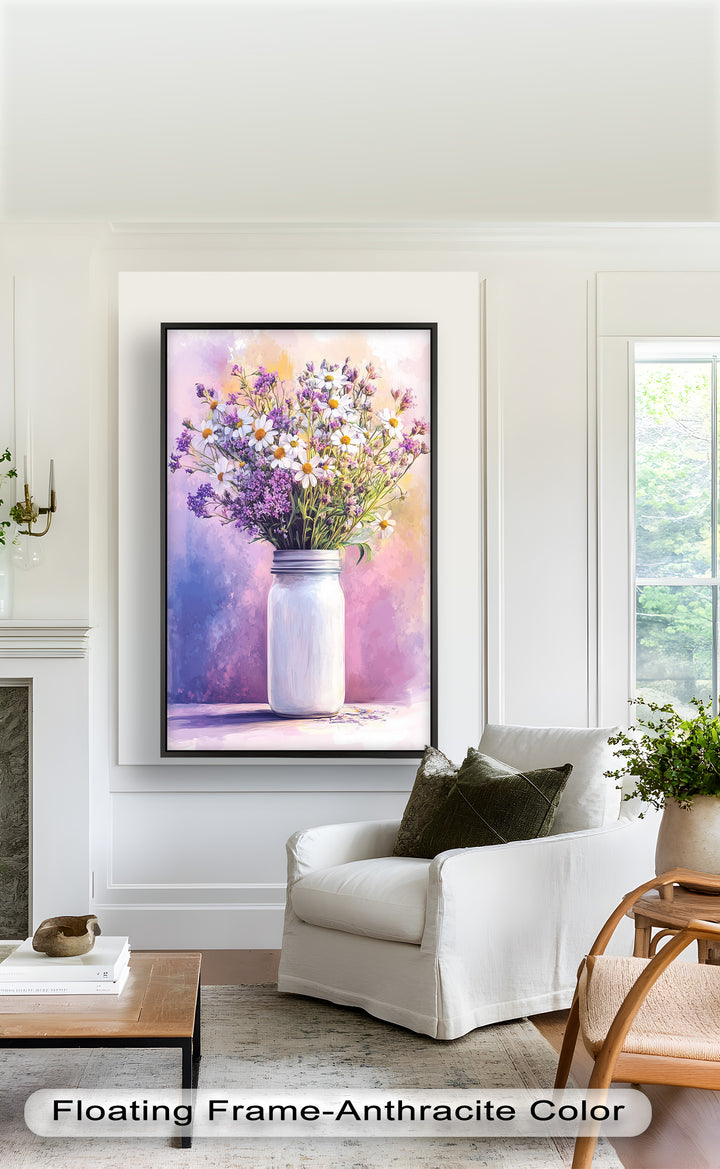 Wildflower Harmony – Sanftes Pastellblumen-Ölgemälde
