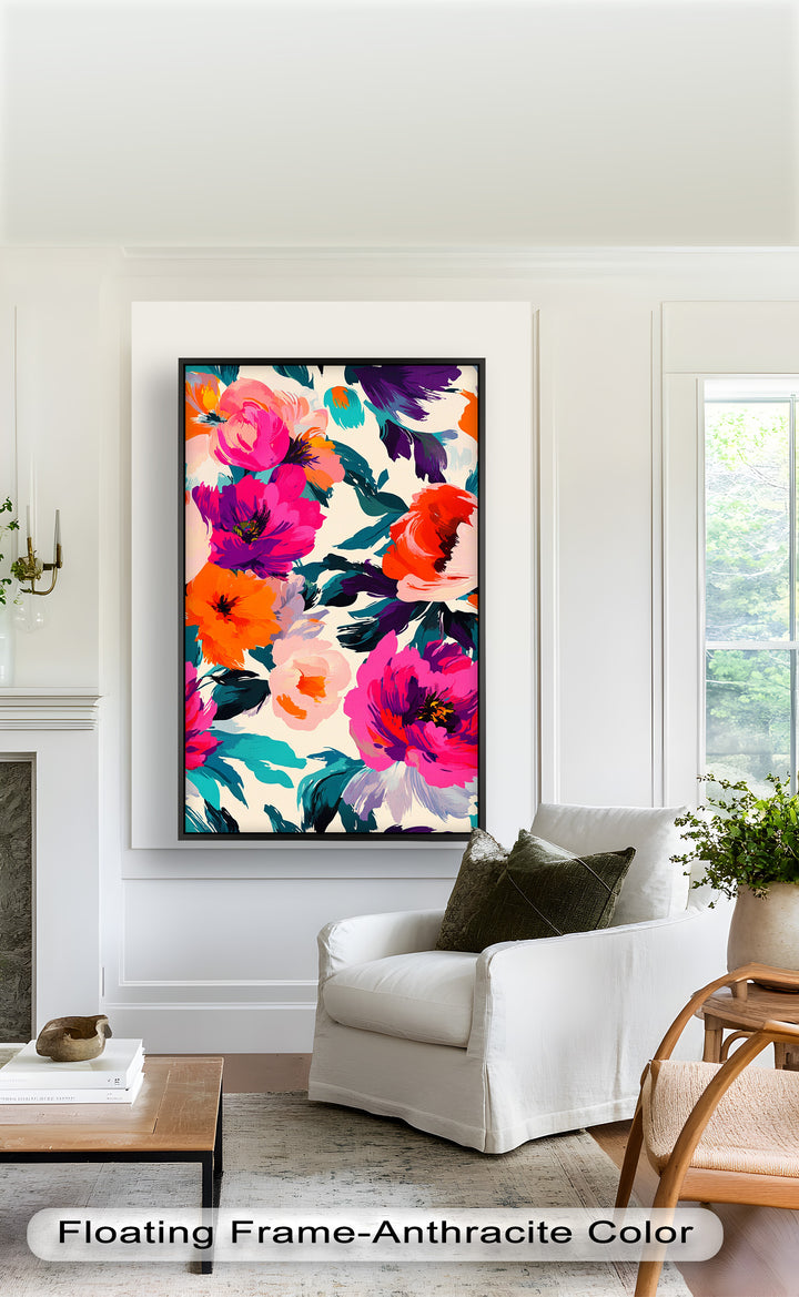 Bold Boho Bloom – Fauvist Floral Explosion Oil Painting
