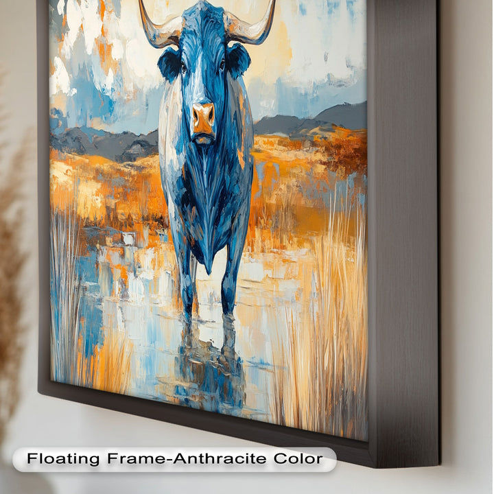 Blue Desert Bull – Animal Oil Painting