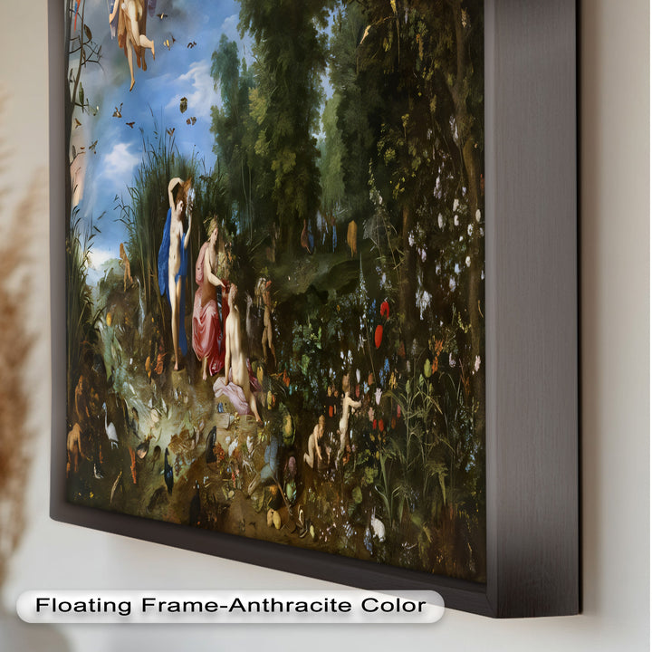 The Garden of Earthly Light – Mythological Forest Scene Oil Painting