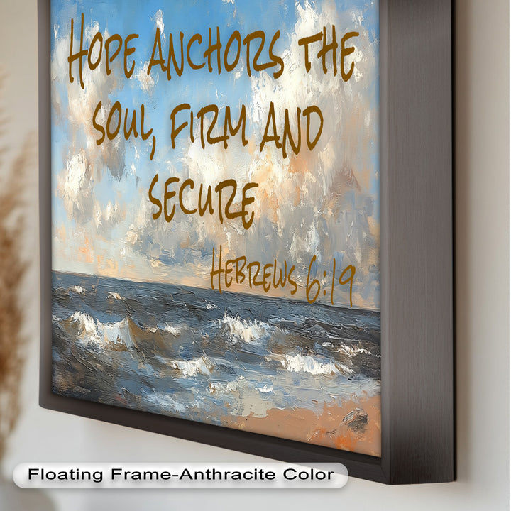 Hebrews 6:19 Bible Verse Oil Painting – Anchor of Hope Wall Art