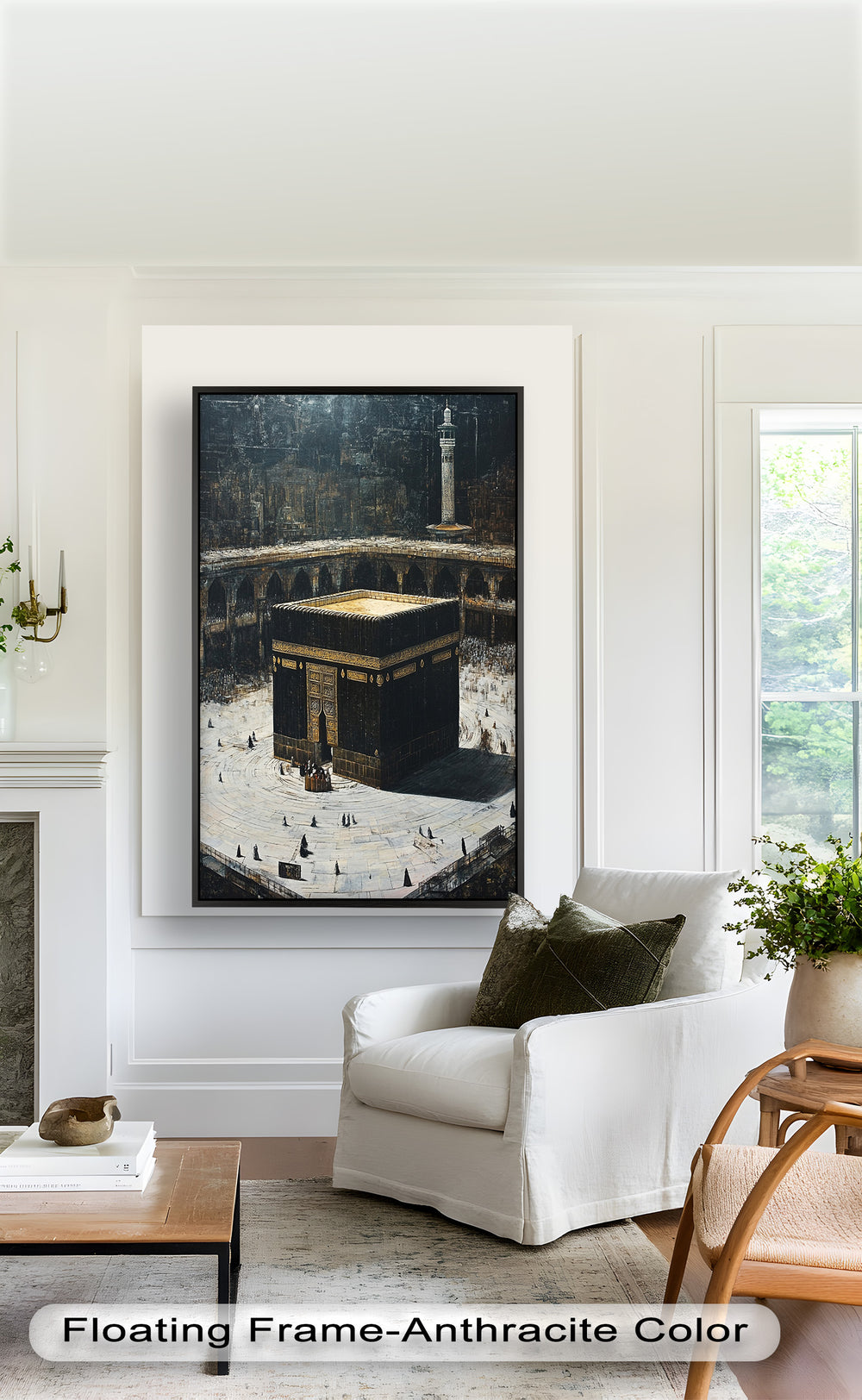 A powerful religious scene showing the Kaaba under soft light, encircled by worshippers in a moment of faith and unity.