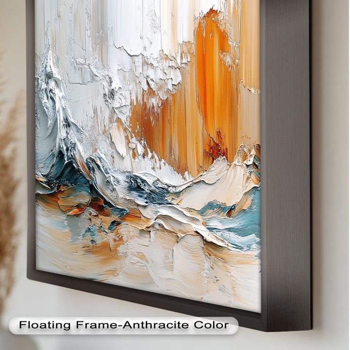 Elemental Surge – Abstract Ocean Cliff Oil Painting