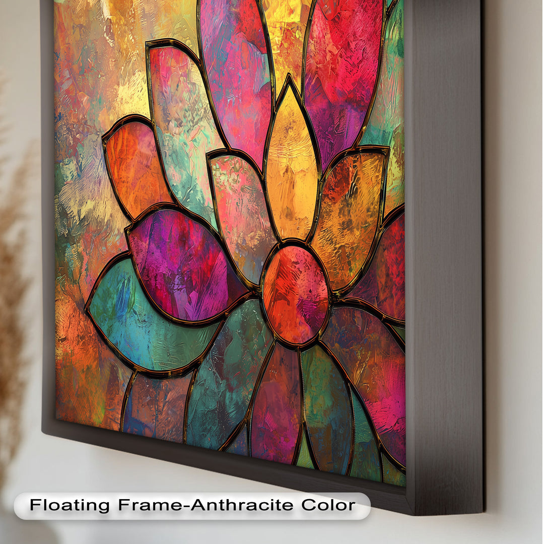 Stained Flower – Framed Oil Painting