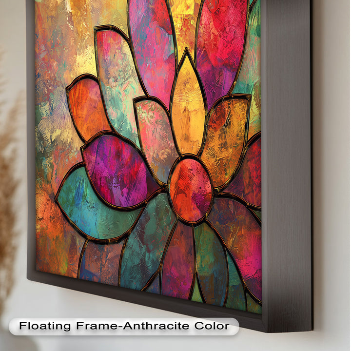 Stained Flower – Framed Oil Painting