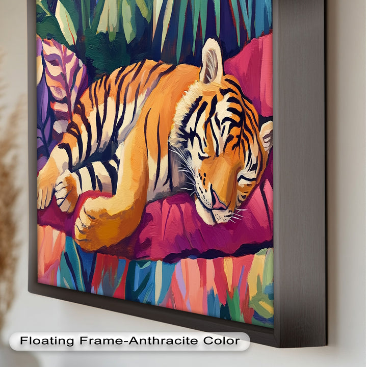 Resting Tiger Oil Painting – Fauvist Jungle Art