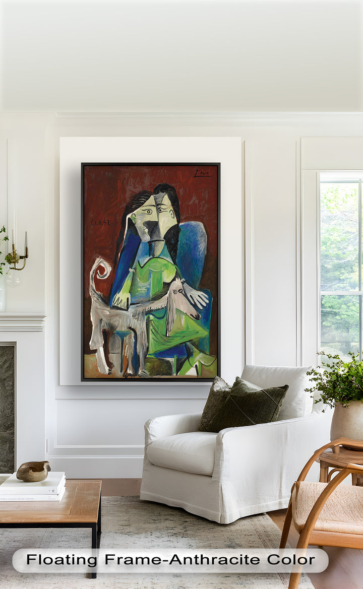 Woman with Afghan Hound – Picasso Oil Painting