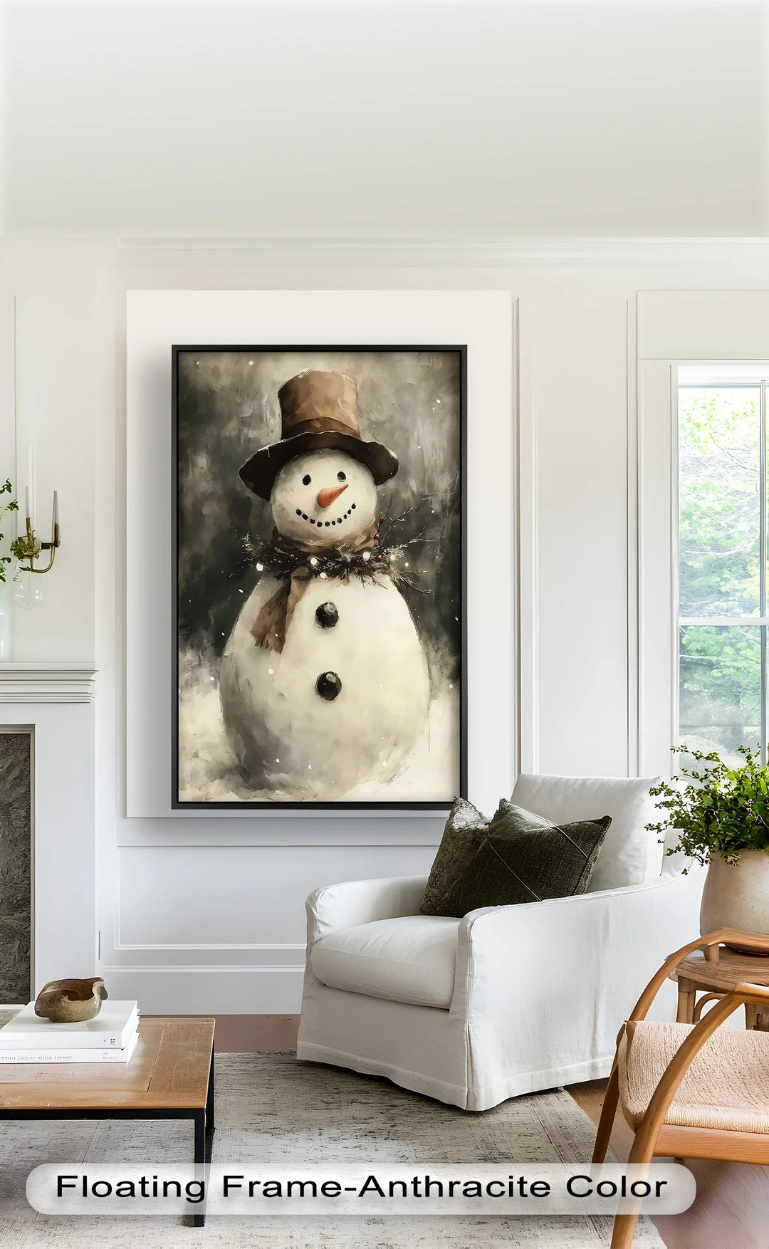 Frosty Cheer – Snowman in Winter Wonderland Oil Painting - MyPhotoStation
