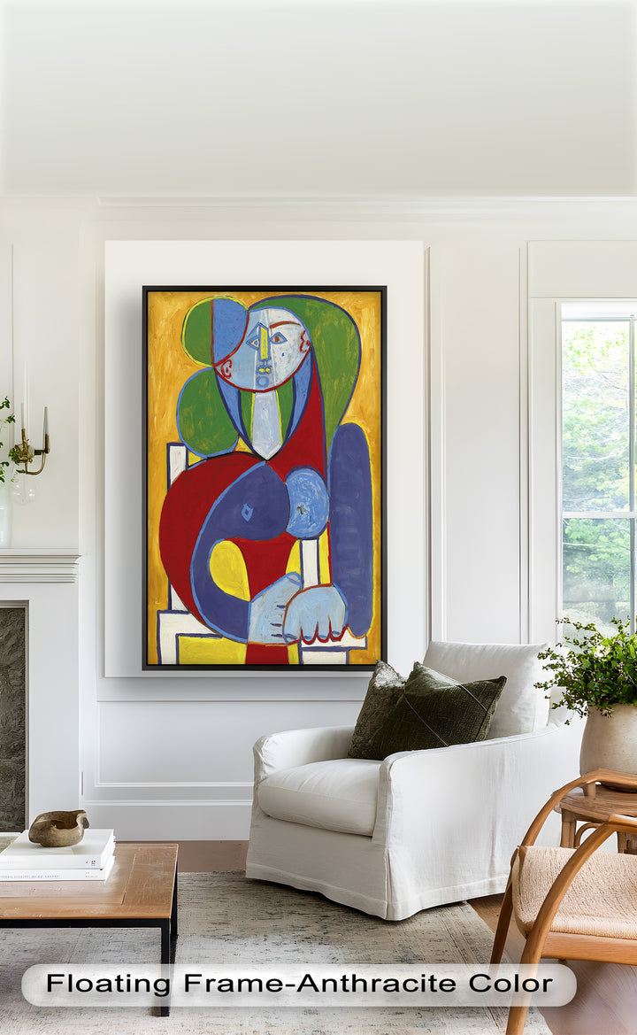 Color Harmony – Abstract Seated Woman Picasso Oil Painting