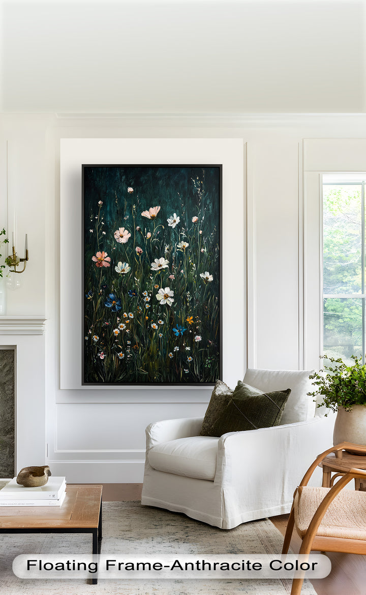 Wildblumen in der Abenddämmerung - Hudson River Ölgemälde