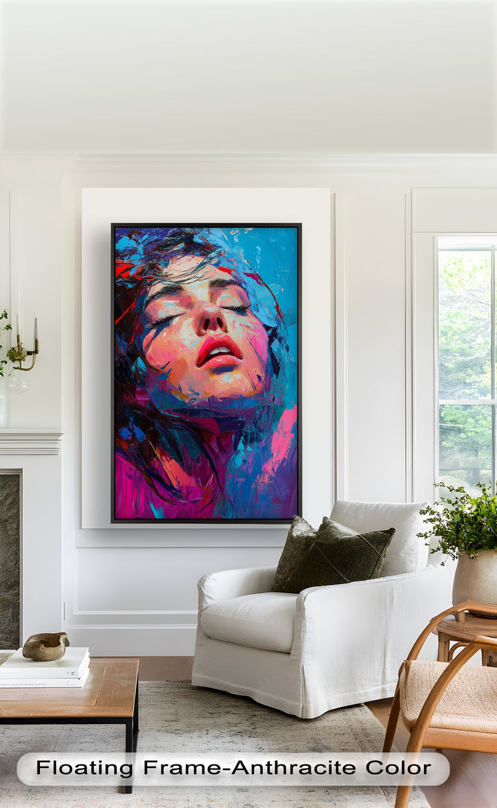 Ecstasy in Color – Vibrant Expressionist Portrait Oil Painting
