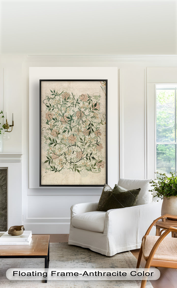 Verworrene Blüten – Botanisches Blumenölgemälde mit Rankenmuster