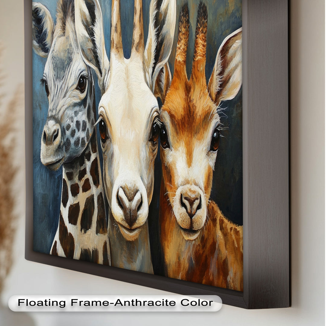 Trio of Giraffes – Animal Oil Painting