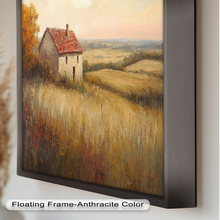 Rustikale Landhaus-Wandkunst – Golden Field Ölgemälde