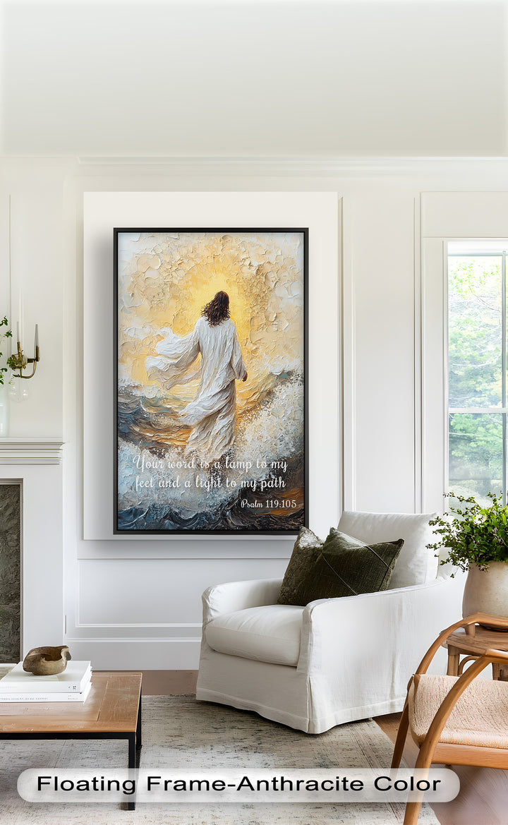 Psalm 119:105 – Your Word is a Lamp Bible Verse Oil Painting