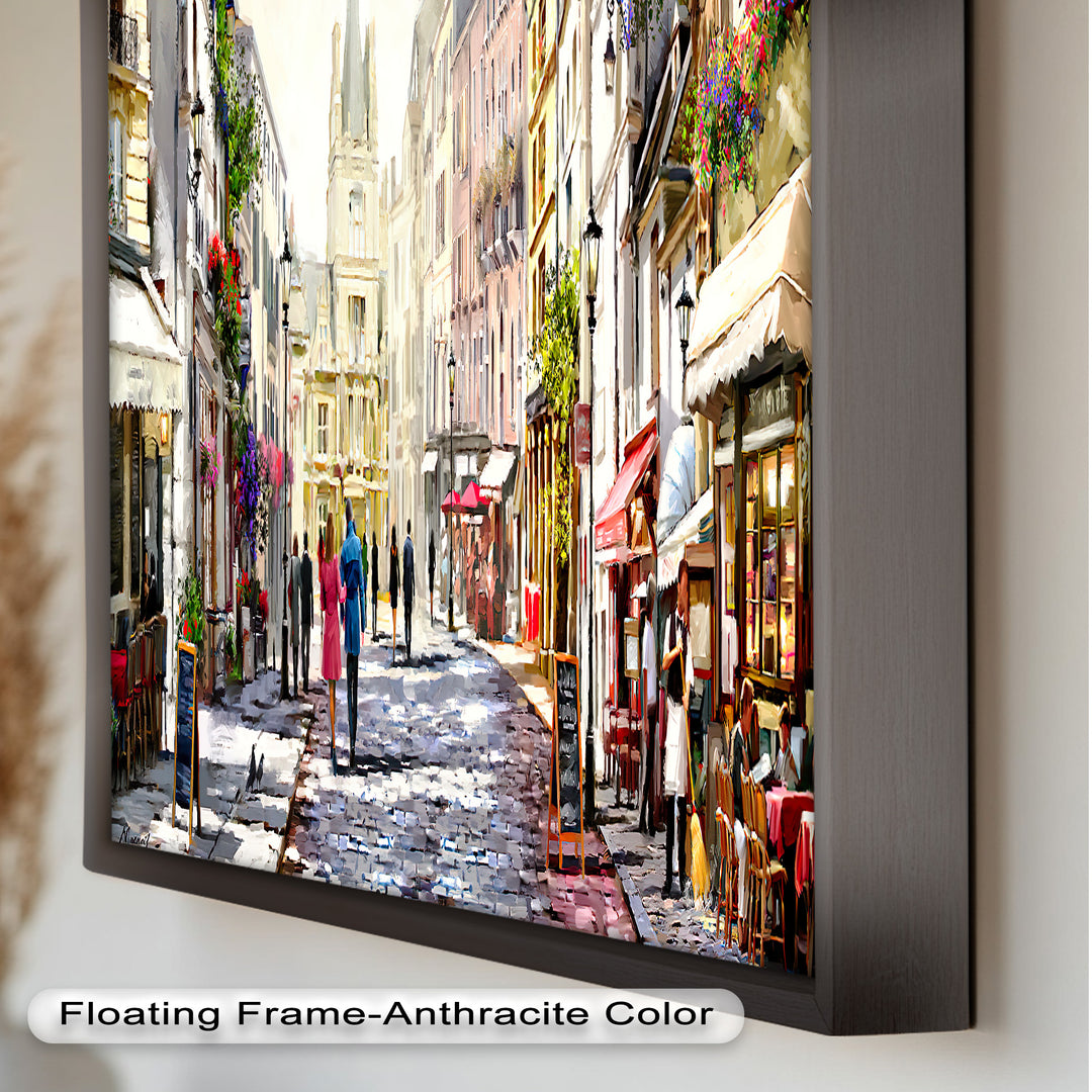 Sunlit Street von The Macneil Studio – Elegantes europäisches Ölgemälde