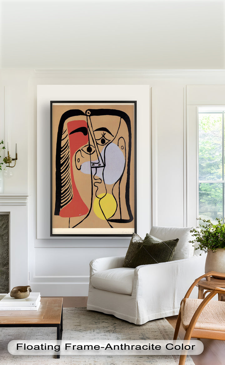 Fragmented Gaze – Minimalist Cubist Portrait Picasso Oil Painting