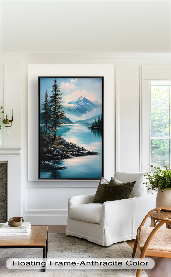 Natur Wandkunst - Ölgemälde Bergseelandschaft