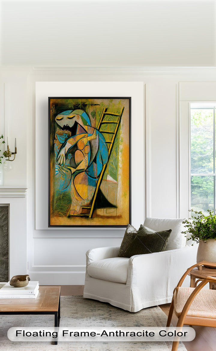 The Nesting Spirit – Cubist Mother and Bird Picasso Oil Painting