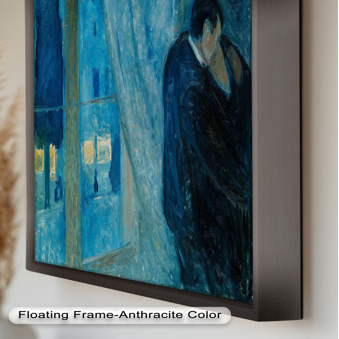 The Kiss by Munch – Romantic Blue Interior Oil Painting