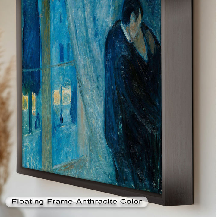 The Kiss by Munch – Romantic Blue Interior Oil Painting