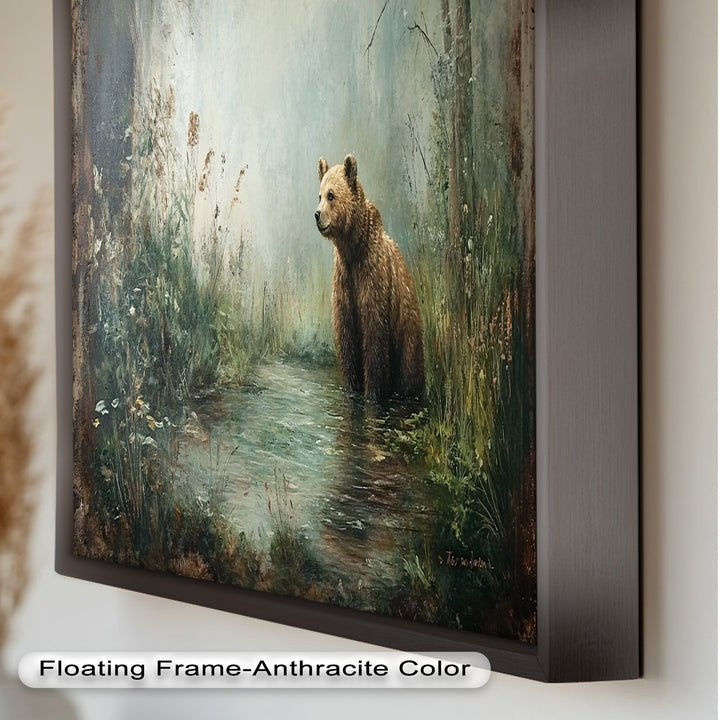 Brown Bear by the Water - Animal Oil Painting