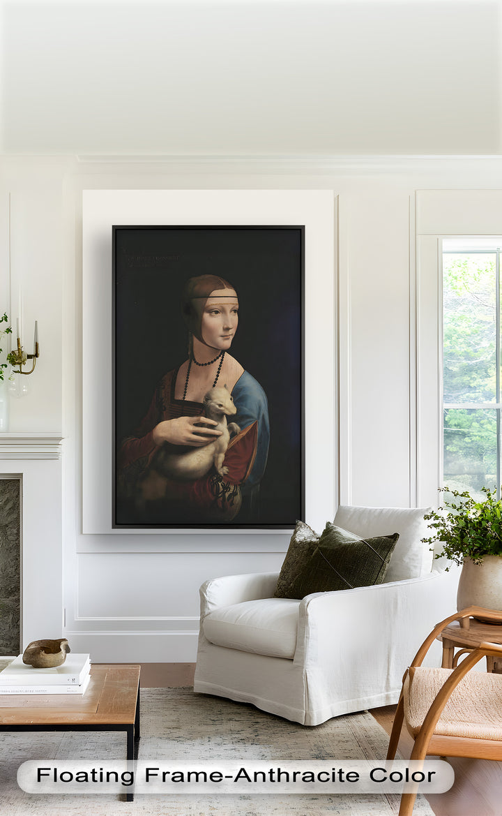 Dame mit Hermelin – Renaissance Portrait Historisches Ölgemälde