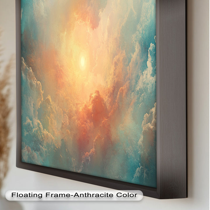 Abstract Sky and Sunlight – Framed Oil Painting