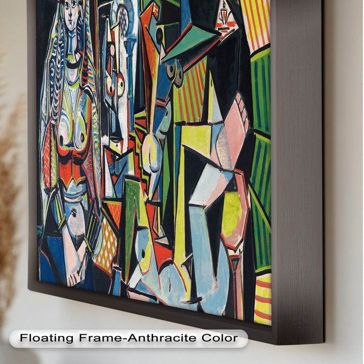 The Mirror Within – Bold Cubist Interior Picasso Oil Painting