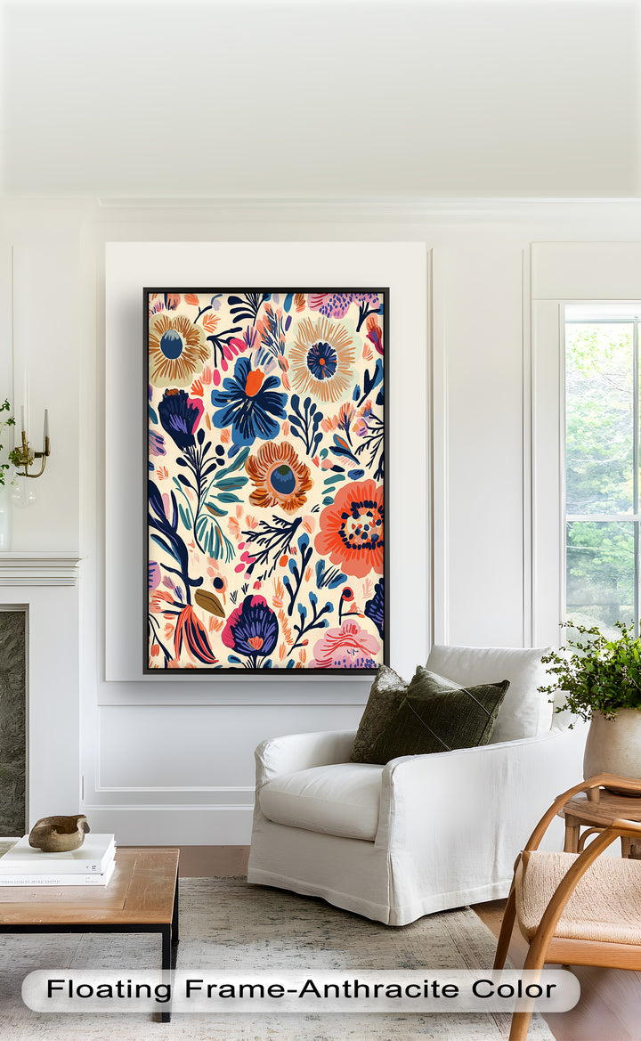 Garden Reverie – Expressive Boho Floral Oil Painting