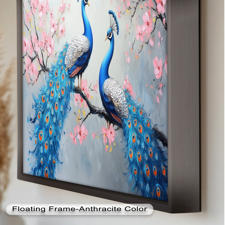 Peacocks Among Cherry Blossoms – Animal Oil Painting