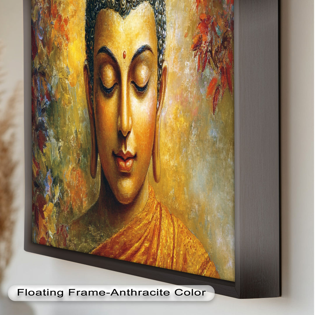 Buddha Portrait Wall Art – Framed Oil Painting