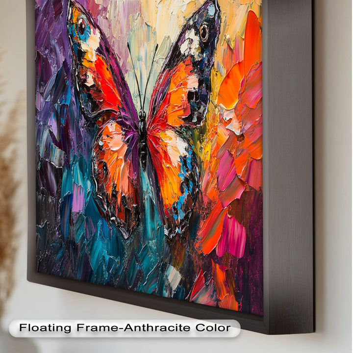 Radiant Butterfly in Blooming Spectrum - Animal Oil Painting