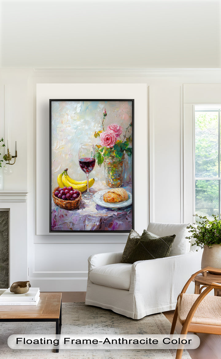 Rose & Fruit Kitchen Decor - Still Life Oil Painting