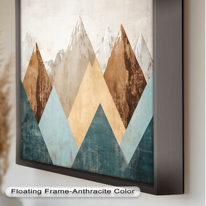 Geometrische Berge – Modernes abstraktes Ölgemälde