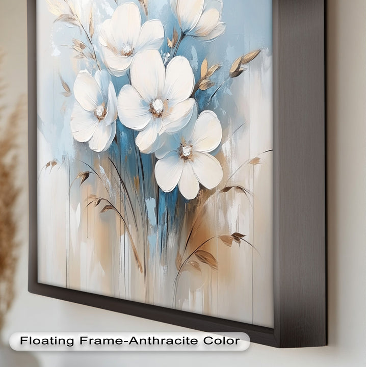 Soft White Blossoms – Floral Oil Painting