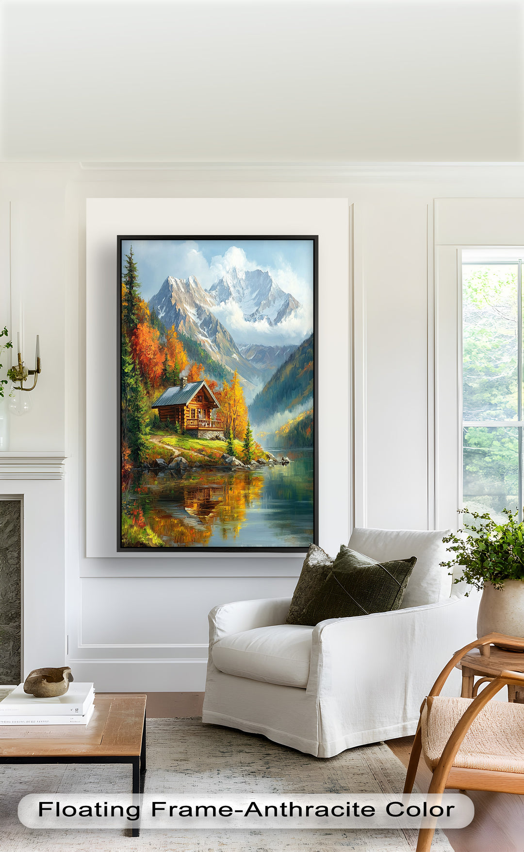 Herbst-Retreat – Berghütte am Lake Hudson River Ölgemälde