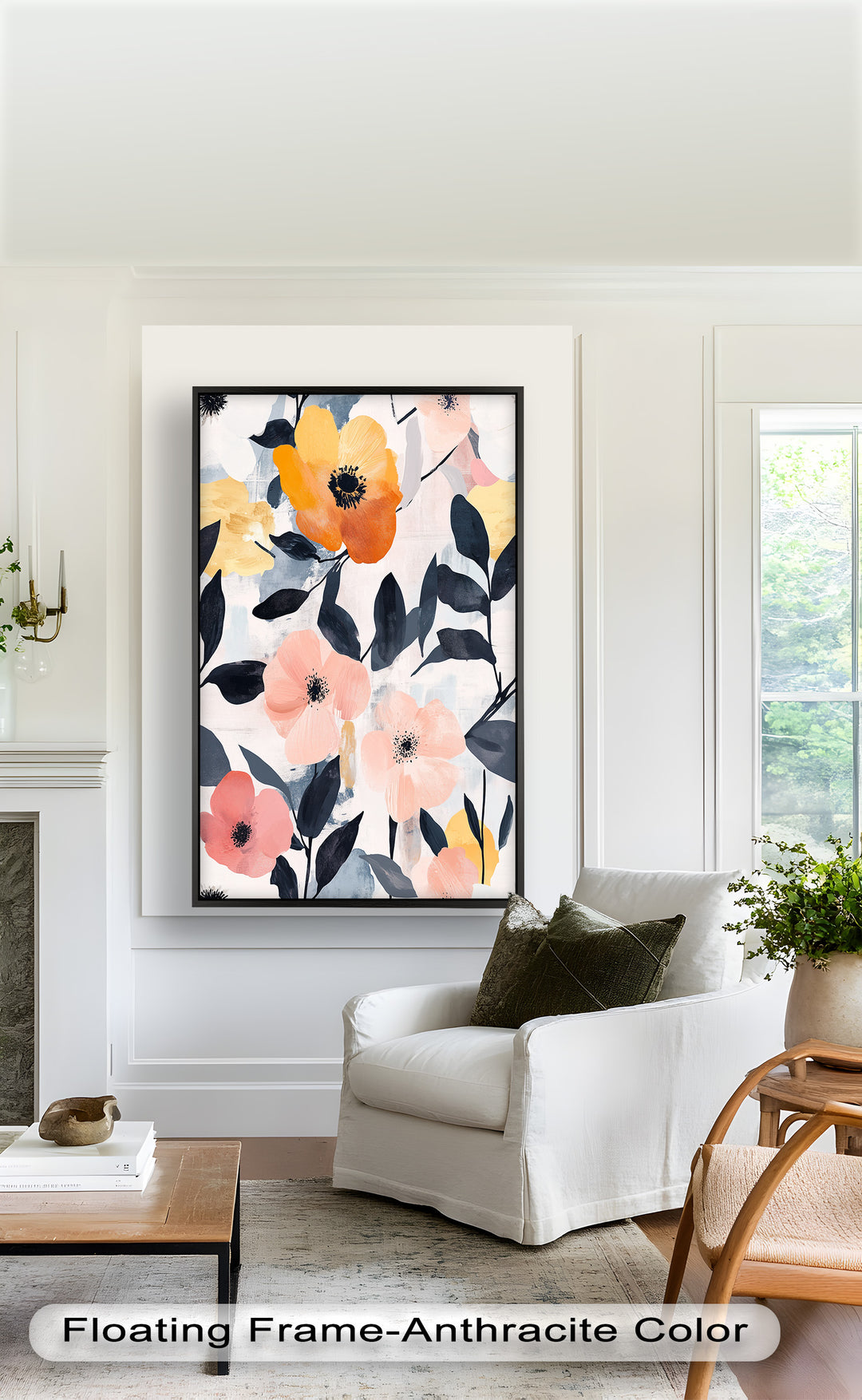 Soft Harmony – Peach and Mustard Floral Oil Painting