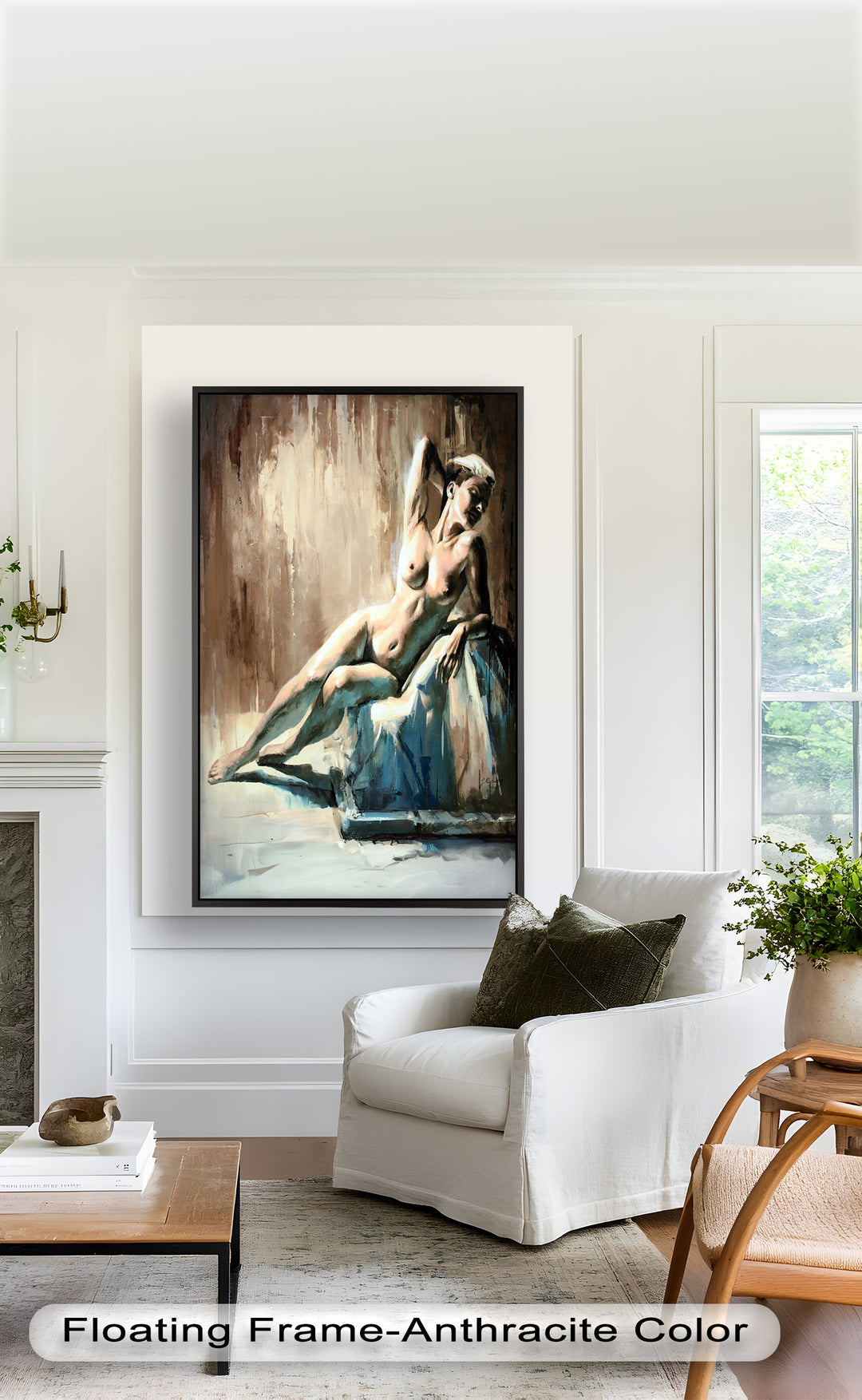 Echoes of Light – Modern Reclining Nude Oil Painting