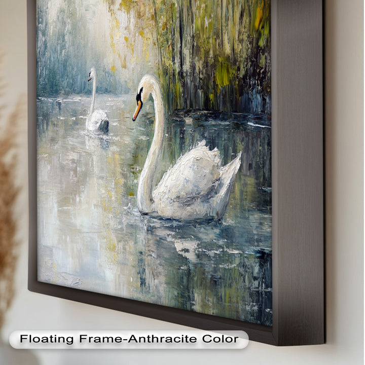 Swans on the Lake – Animal Oil Painting