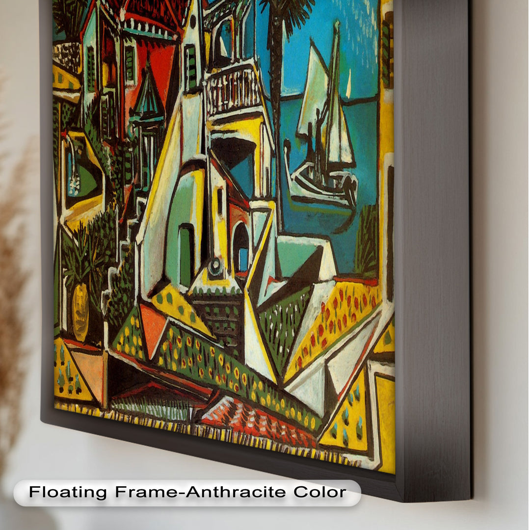 Mediterranes Dorf von Pablo Picasso – Küsten-Ölgemälde