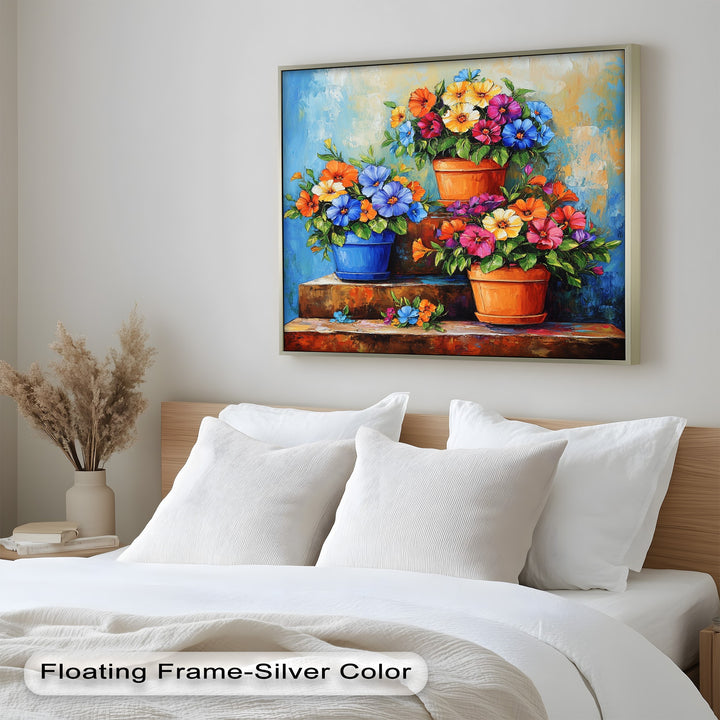 Flower Pots Wall Decor – Botanical Oil Paintings