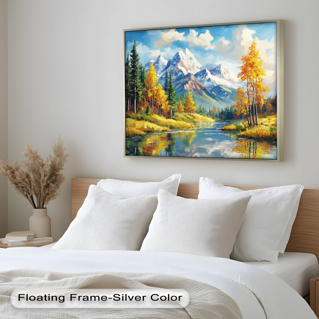 Golden Autumn Peaks – Mountain Landscape Oil Paintings